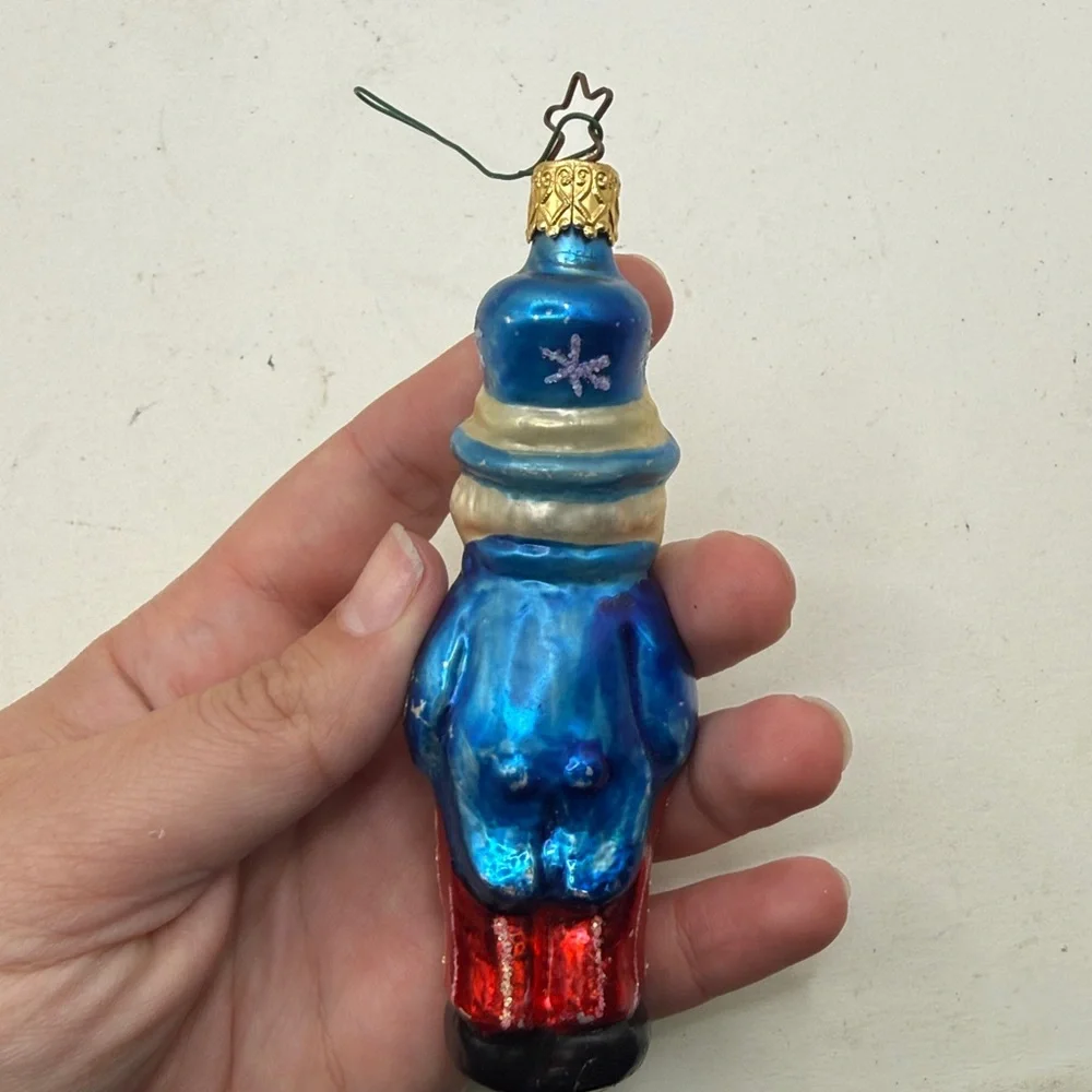 Vtg Inge Glas Germany Glass Ornament Uncle Sam Patriotic Christmas Collectible